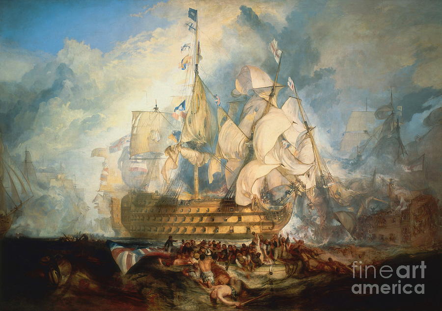 The Battle of Trafalgar Painting by William Turner