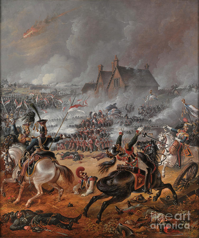 The Battle of Waterloo by Denis Dighton, follower of Painting by Denis Dighton