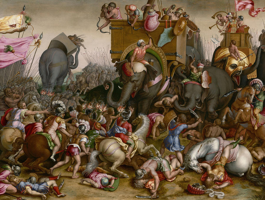 The Battle of Zama Painting by After Cornelis Cort