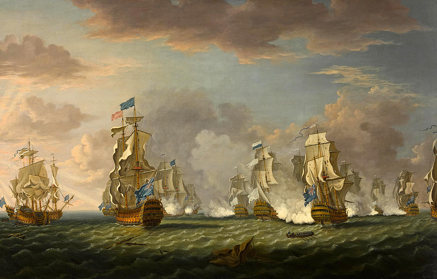 The battle off Lagos, August 18, 1759 Painting by Richard Paton