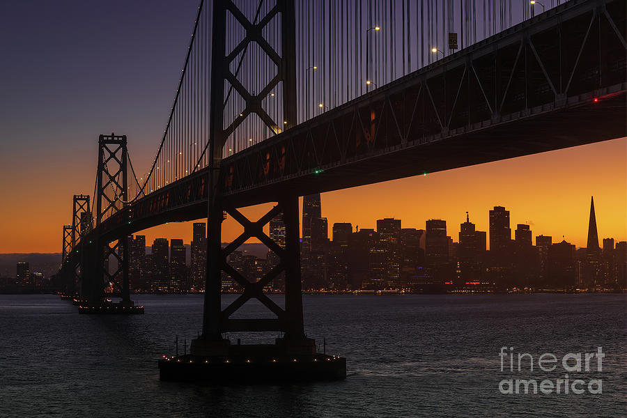 The Bay Bridge and San Francisco Waterfront during the Blue Hour ...