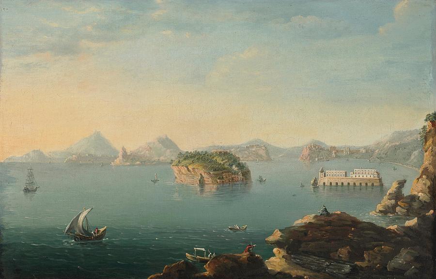 Briton Riviere Drawing - The Bay of Naples from the Punta di Posillipo by Pietro Antoniani Italian