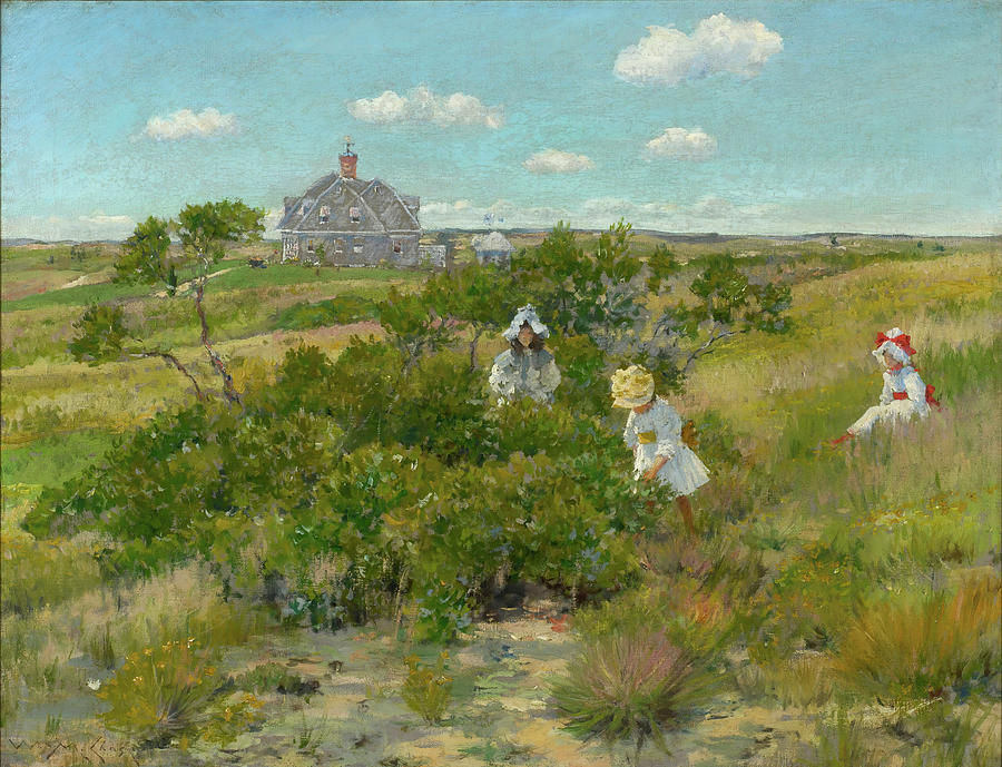 William Merritt Chase Painting - The Bayberry Bush  Chase Homestead in Shinnecock Hills   by William Merritt Chase