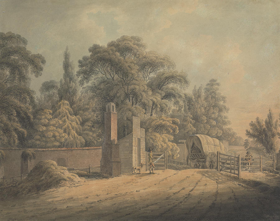 The Bayswater Turnpike Drawing by Thomas Hearne