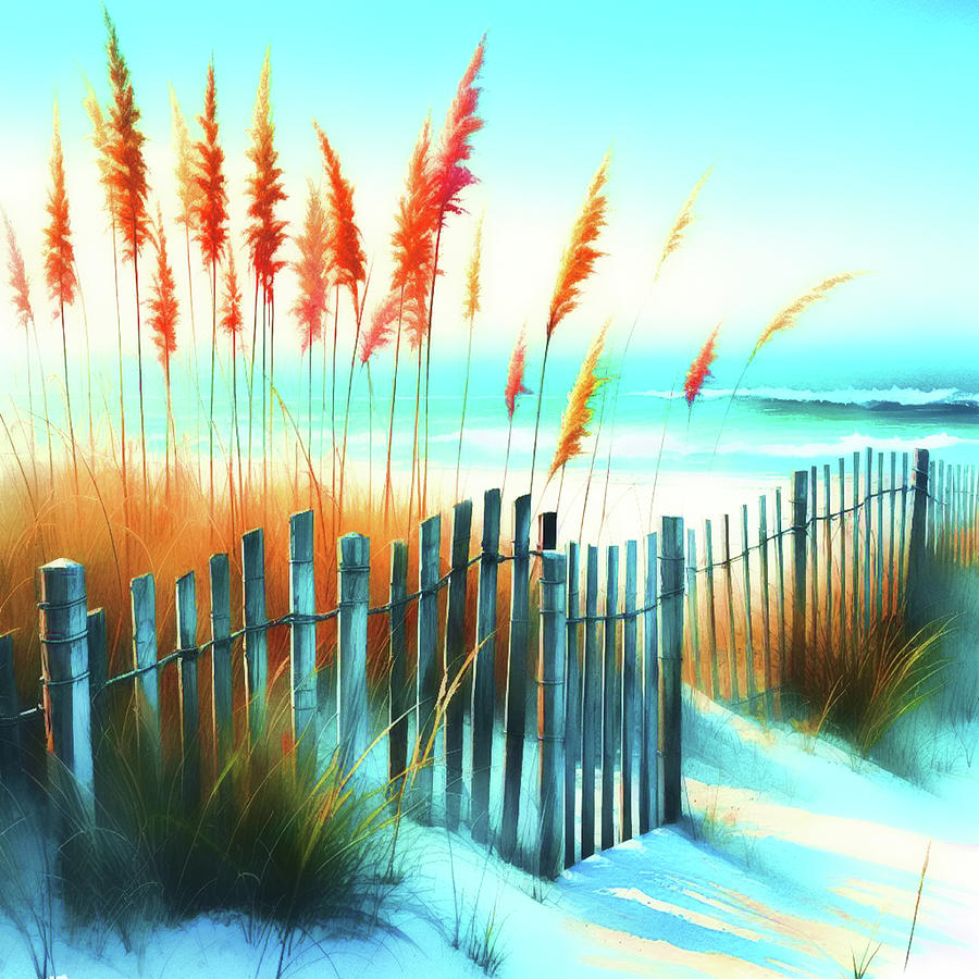 The Beach #1 Digital Painting Digital Art by Ken Krolikowski