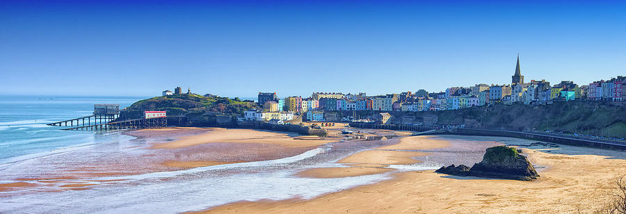 Skyline Photograph - The beach and skyscape of Tenby south Wales by John Gilham Skyline Photograph - The beach and skyscape of Tenby south Wales by John Gilham