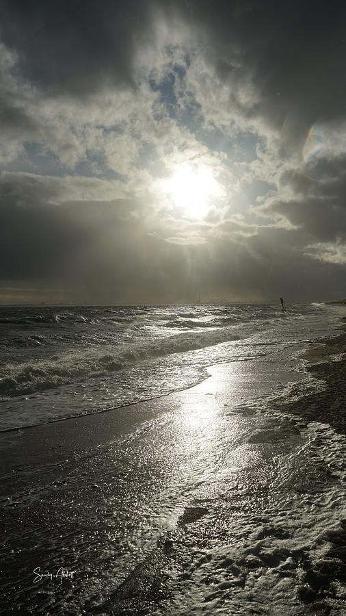 The beach at 5 on a windy day Photograph by Sandy Abbott - Fine Art America