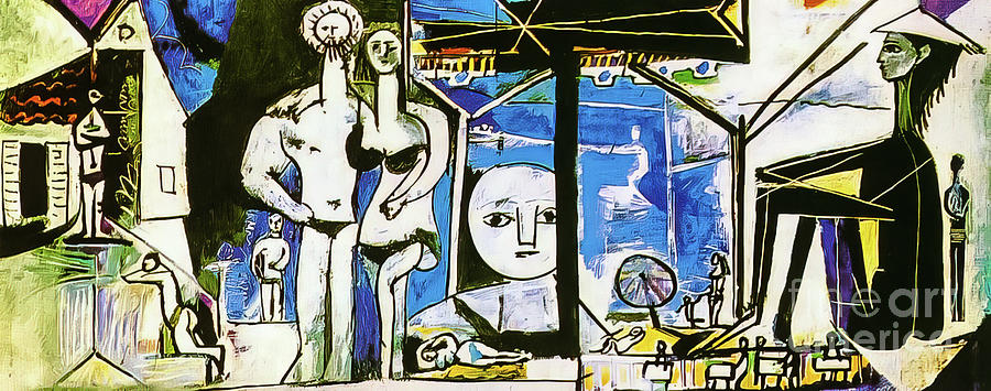 The Beach at Garoupe I by Pablo Picasso 1955 Painting by Pablo Picasso