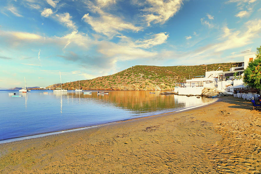 The beach at the village Faros of Sifnos island, Greece Photograph by Constantinos Iliopoulos