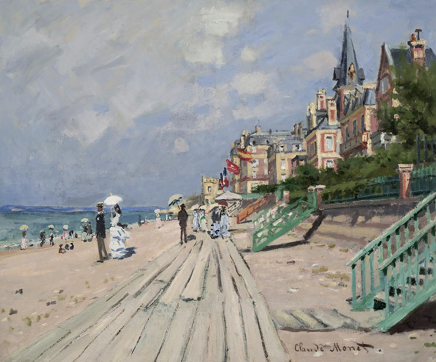 The Beach At Trouville By Claude Monet Painting