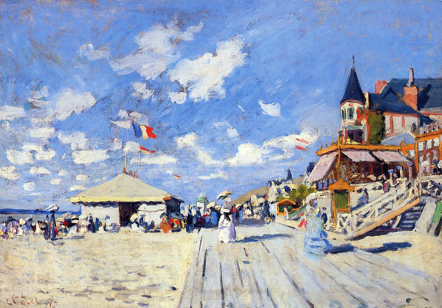 Claude Monet Digital Art - The Beach at Trouville by Long Shot