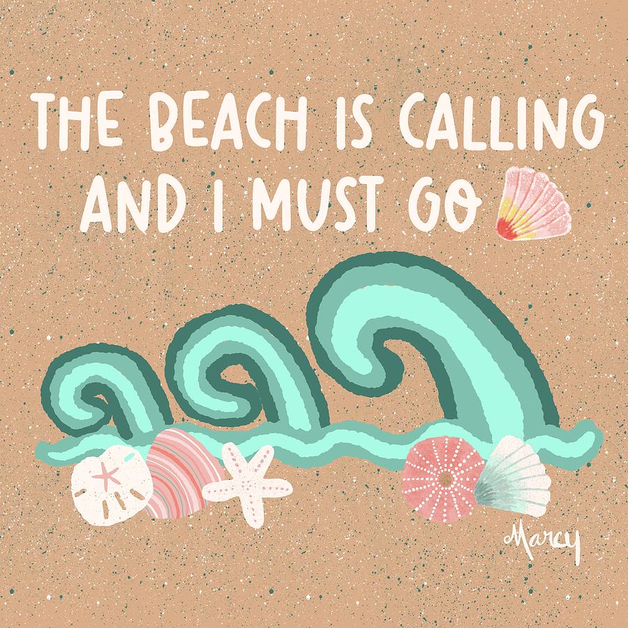 The Beach is Calling Digital Art by Marcy Brennan