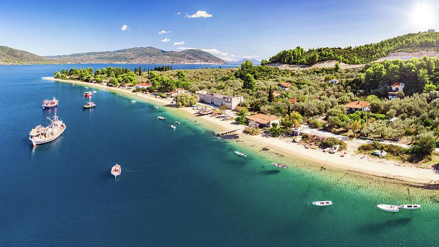 The beach Limani Mylos in Gialtra Bay in Evia, Greece Photograph by Constantinos Iliopoulos