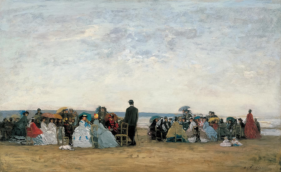The Beach Near Trouville By Eugene Louis Boudin Painting