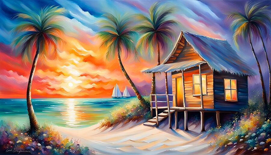 The Beachcombers Shack Digital Art by Beverly Read