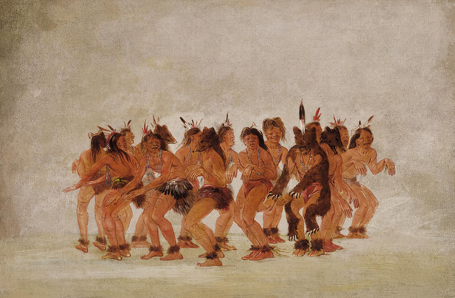 The Bear Dance By George Catlin Painting