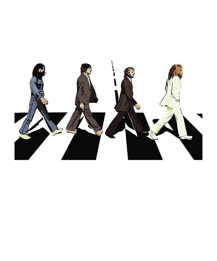 The Beatles Abbey Road Retro Style Digital Art by Roya Steward - Fine ...