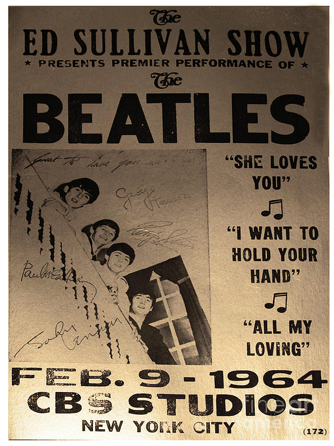 The Beatles Flyer from the Ed Sullivan Show Photograph by Doc Braham