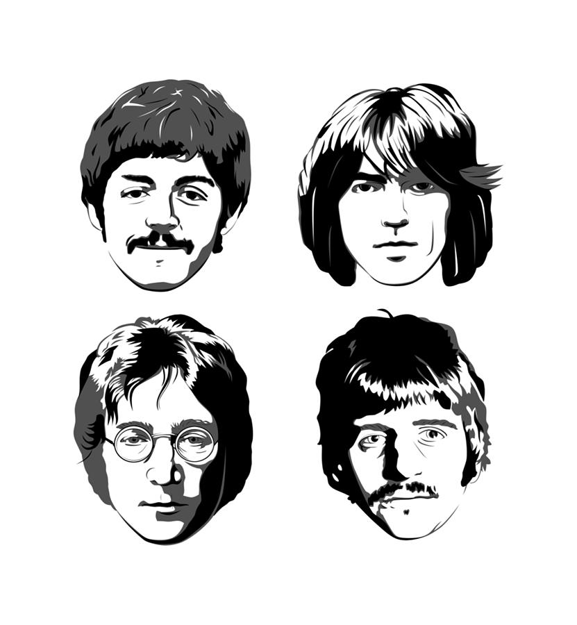 The Beatles illustration Digital Art by Mas Jok