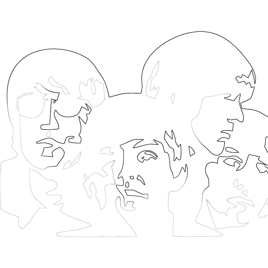 The Beatles Line Drawing II Digital Art by Naxart Studio