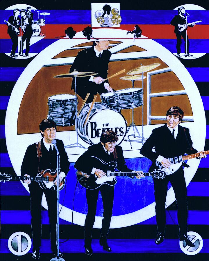 The Beatles - Live On The Ed Sullivan Show Drawing by Sean Connolly