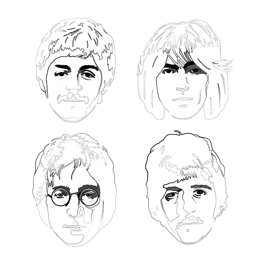 The Beatles Digital Art by Naxart Studio