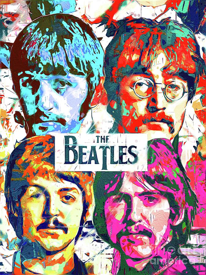 The Beatles Mixed Media - The Beatles Painted  by Daniel Janda