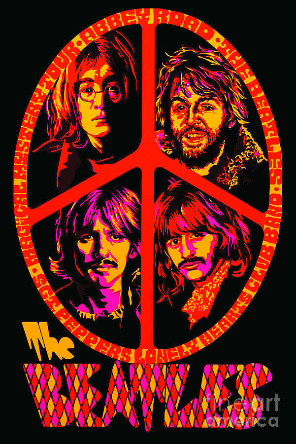 The Beatles, Peace, 1970 Digital Art by Kirania Finest The Beatles, Peace, 1970 Digital Art by Kirania Finest