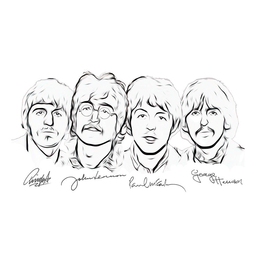 The Beatles Drawing by Rick Fisk