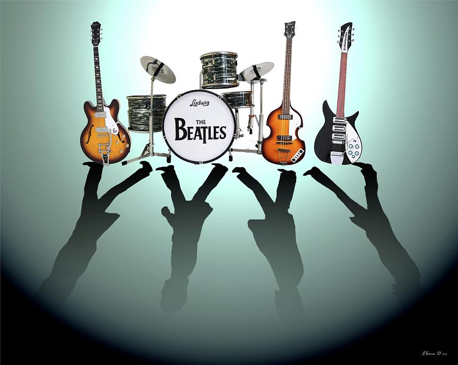 The Beatles Digital Art - The Beatles by Yelena Day