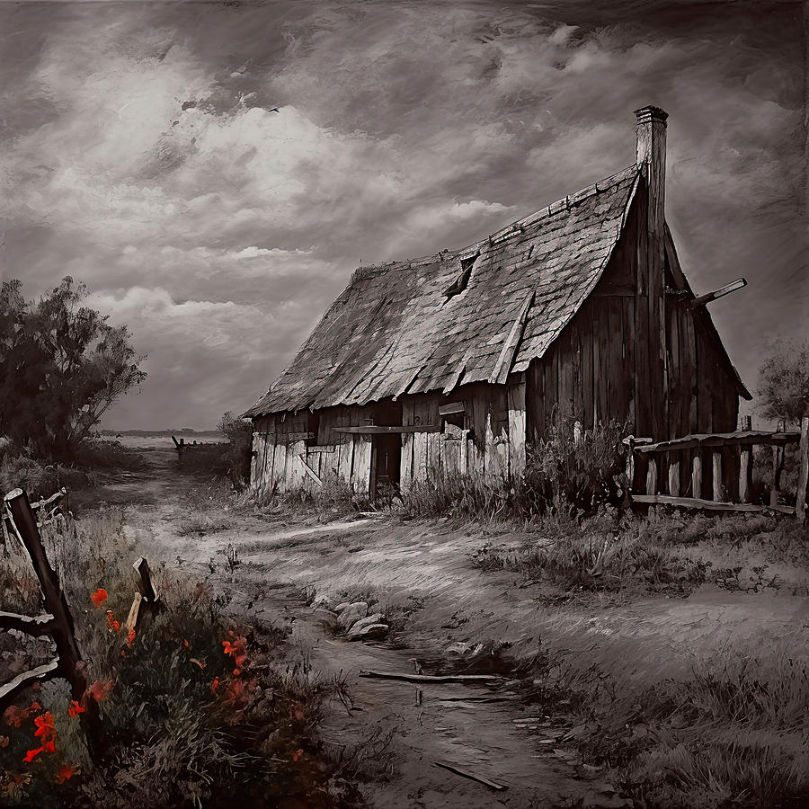 The Beauty of Decay - Sepia - Old Shack Art  Photograph by Lourry Legarde
