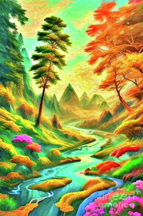 The beauty of nature watercolor painting 12 Painting by Digitly