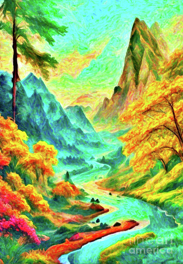 The beauty of nature watercolor painting 16 Painting by Digitly