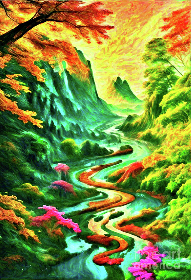 The beauty of nature watercolor painting 4 Painting by Digitly