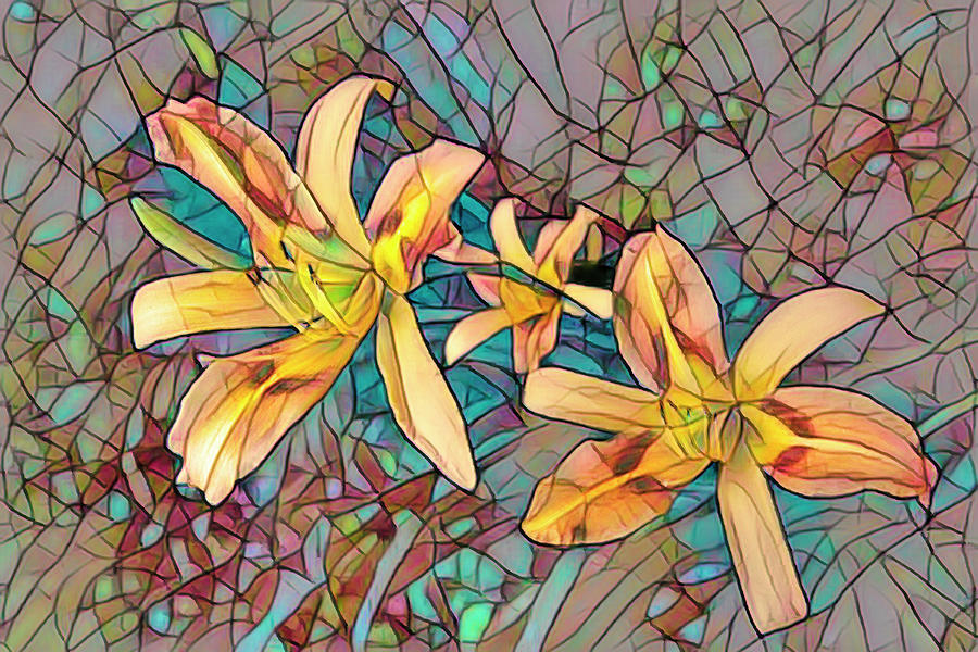 Lily Photograph - The Beauty of the Garden Lily in Stained Glass by Debra and Dave Vanderlaan