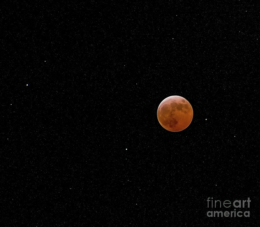 The Beauty Of Universe , Full Moon Eclipse, Nigh Sky And Stars  Photograph by Tatiana Bogracheva