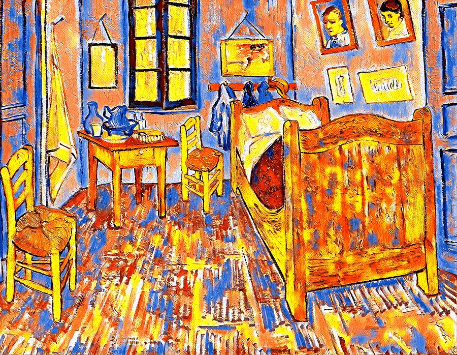 The Bedroom in Arles by van Gogh - colorful digital recreation Digital Art by Nicko Prints