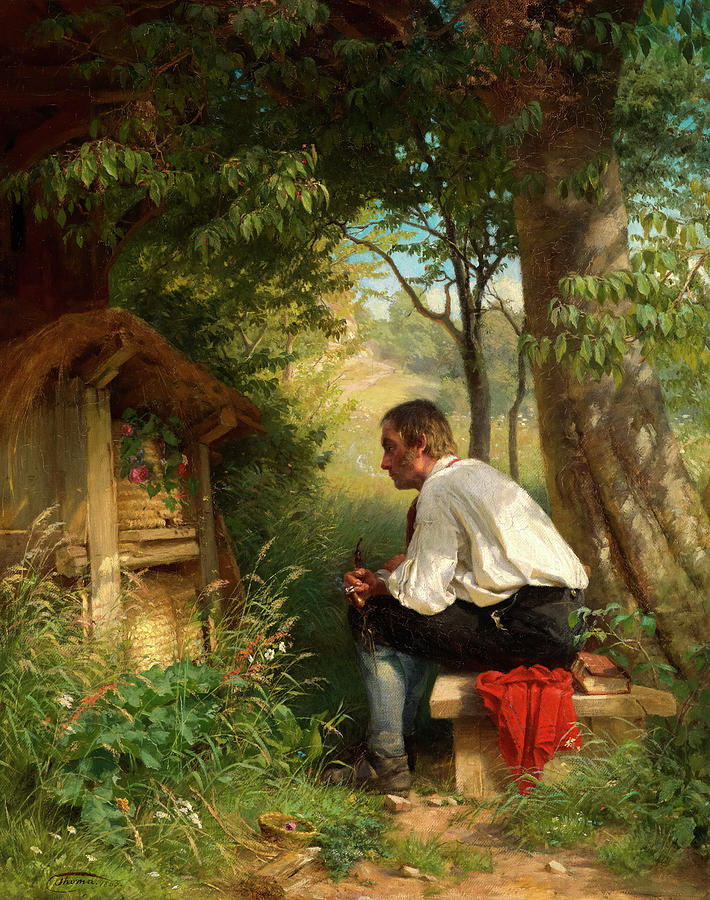 Hans Thoma Painting - The Bee Friend, 1863 by Hans Thoma