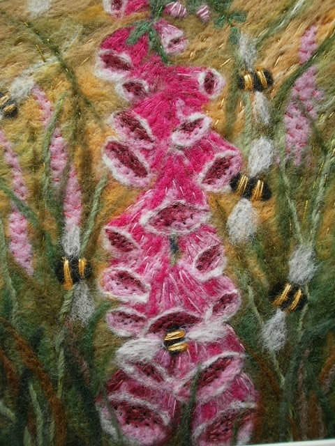 The Bee Restaurant Felted Textile Art Tapestry - Textile by Wendy Early ...