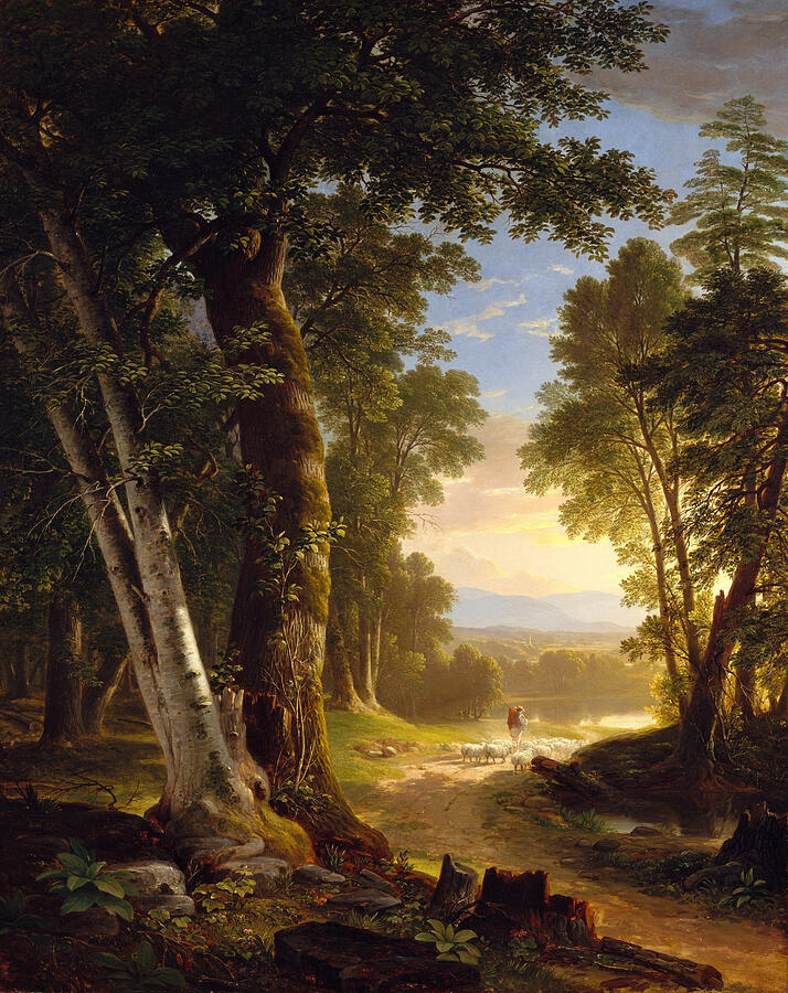The Beeches, from year 1845 Painting by Asher Brown Durand The Beeches, from year 1845 Painting by Asher Brown Durand