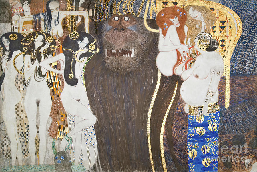 Beethoven Movie Painting - The Beethoven Frieze by Gustav Klimt