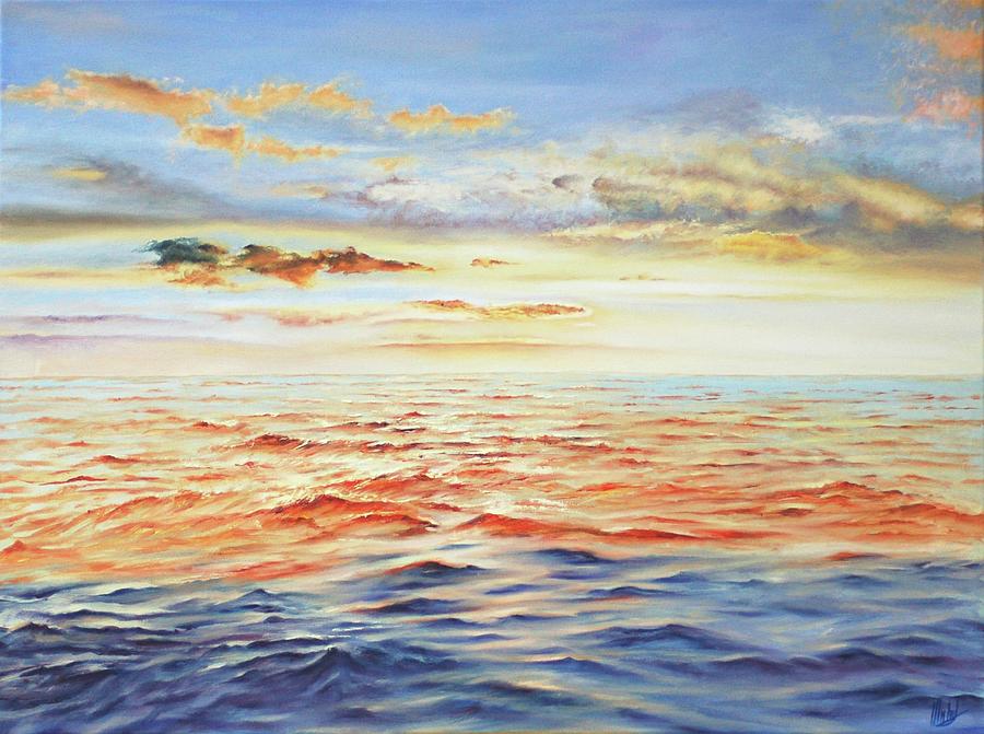 Sunrise over the Sea Painting by Michelangelo Rossi