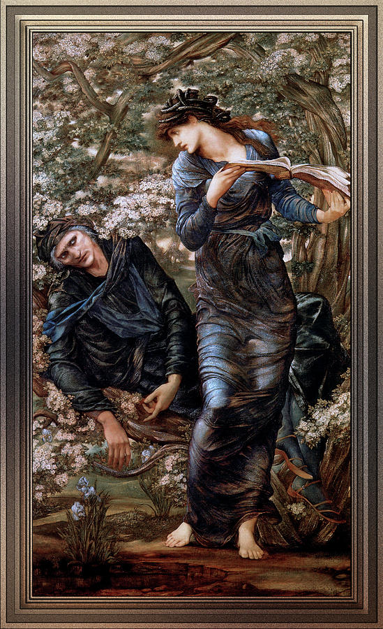 Edward Burne Jones Painting - The Beguiling of Merlin by Edward Burne-Jones by Rolando Burbon