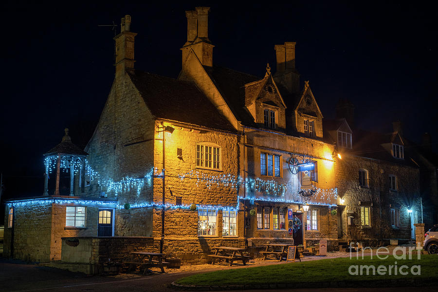 The Bell Inn Willersey at Christmas Photograph by Tim Gainey