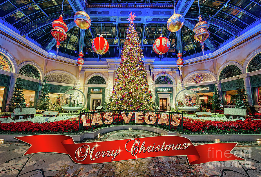 The Bellagio Conservatory Christmas Tree Post Card Photograph by Aloha Art