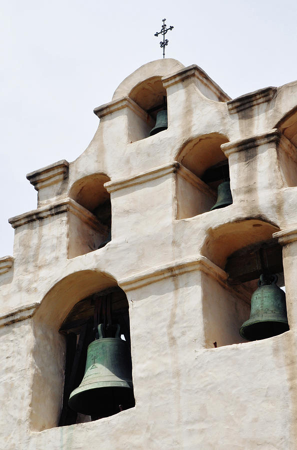 The Bells of Mission San Gabriel Arcangel Portrait Photograph by Kyle Hanson