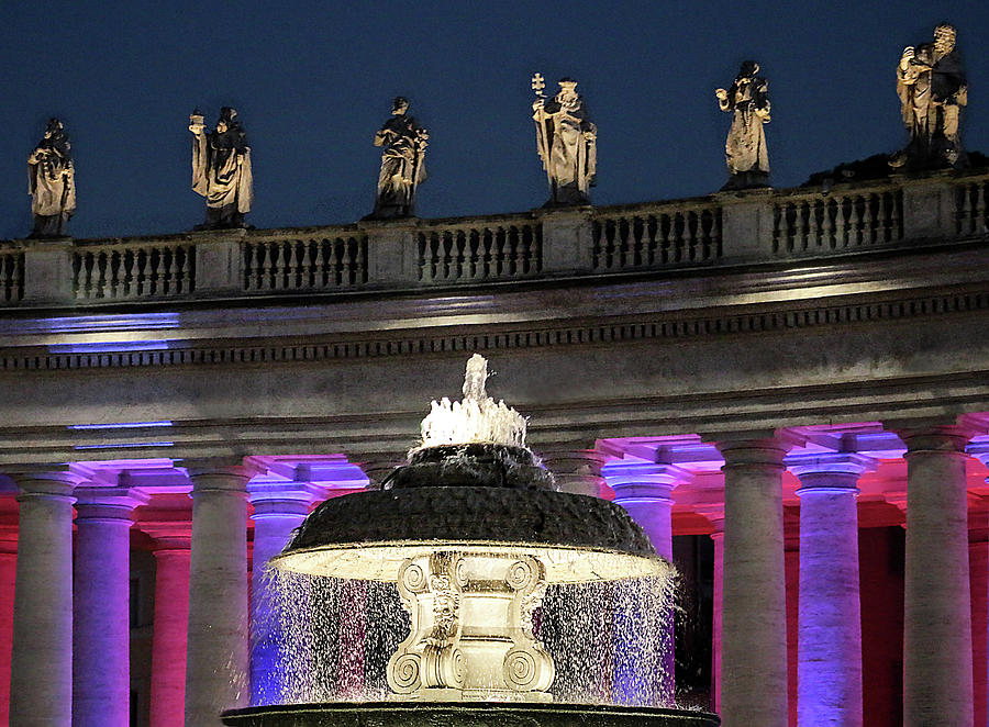 The Berninis fountain with the statues of St. Peters Colonnade Photograph by Soraya DApuzzo