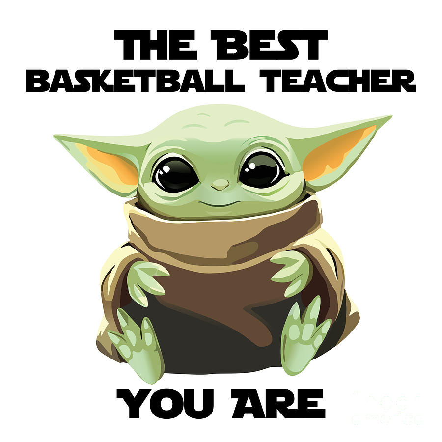 Alien Movie Digital Art - The Best Basketball Teacher You Are Cute Baby Alien Funny Gift for Coworker Present Gag Office Joke Sci-Fi Fan by Jeff Creation