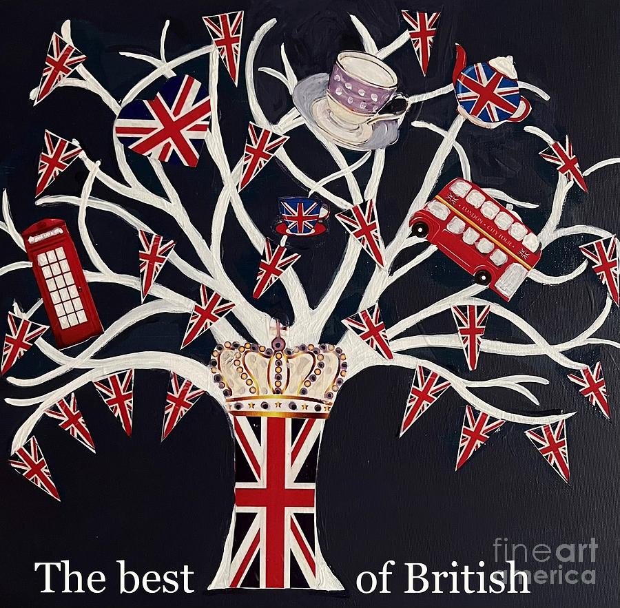 The Best of British with words Painting by Jacqui Hawk