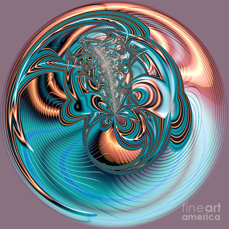 The Best Of Copper And Teal Orb 21 Digital Art By Elisabeth Lucas